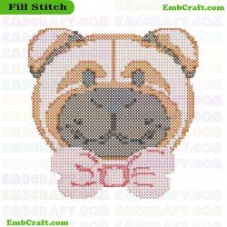 Bear Wearing A Tie Embroidery Design 50