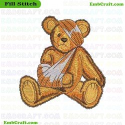 Bear With Bandages Embroidery Design 773