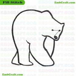 Bear With Black Stripes Embroidery Design 812