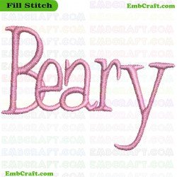 Beary Word Embroidery Design 11