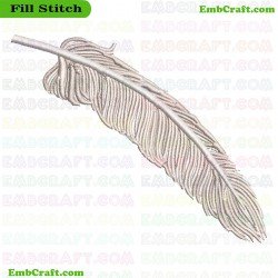 Beautifully Detailed Feather Embroidery Design 16