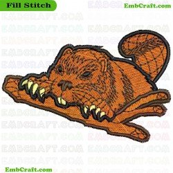 Beaver Embroidery Design 7