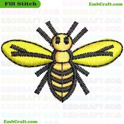 Bee Embroidery Design 121