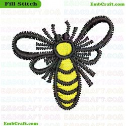 Bee Embroidery Design 17