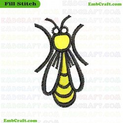 Bee Embroidery Design 18