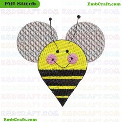 Bee Embroidery Design 1