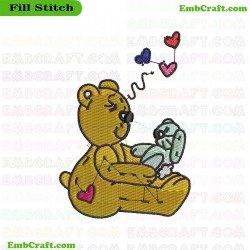 Belinda The Bear With A Little Bear Embroidery Design 3