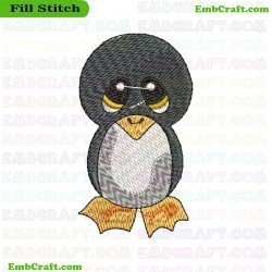 Big Eyed Baby Penguin Embroidery Design 10