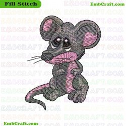 Big Eyed Mouse Embroidery Design 7