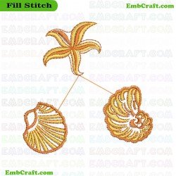 Bird And Shells Embroidery Design 5