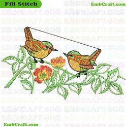 Bird Embroidery Design 130