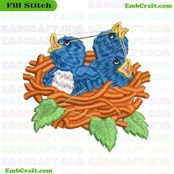 Bird Nest Embroidery Design 14