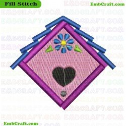 Birdhouse Embroidery Design 10