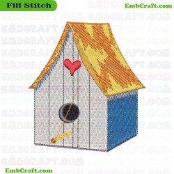 Birdhouse Embroidery Design 12