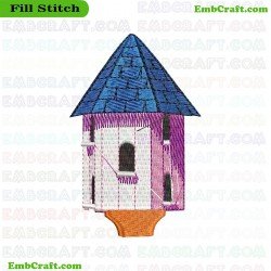 Birdhouse Embroidery Design 3