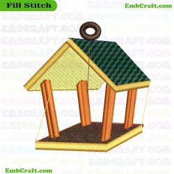 Birdhouse Embroidery Design 4