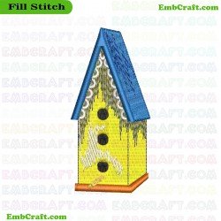 Birdhouse Embroidery Design 5