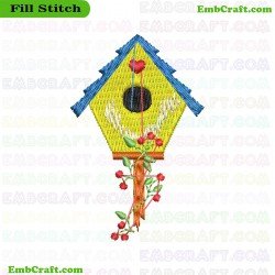 Birdhouse Embroidery Design 8