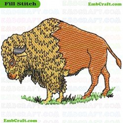 Bison Image Embroidery Design 9