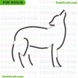 Black Thread Dog Embroidery Design 408