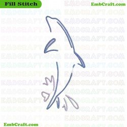 Blue Dolphin Embroidery Design 7