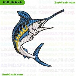 Blue Marlin Embroidery Design 31