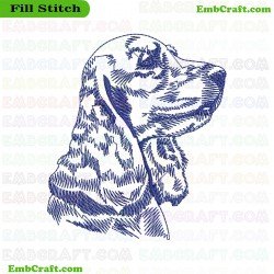 Blue Thread Dog Embroidery Design 306