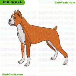 Boxer Dog Embroidery Design 436