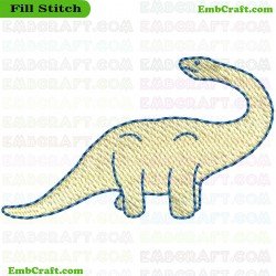 Brontosaurus Dinosaur Embroidery Design 58