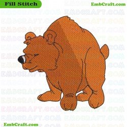 Brown Bear Embroidery Design 829