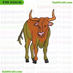 Bull Embroidery Design 63