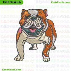 Bulldog Embroidery Design 250