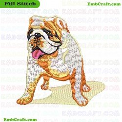 Bulldog Embroidery Design 453