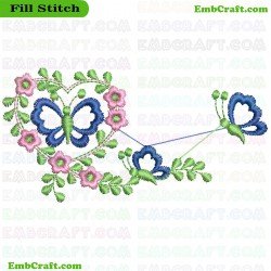 Butterfly And Floral Embroidery Design 25