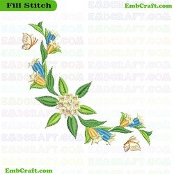 Butterfly And Flower Embroidery Design 53