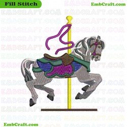 Carousel Horse Embroidery Design 15