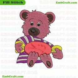 Cartoon Bear Embroidery Design 167