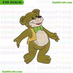 Cartoon Bear Embroidery Design 292