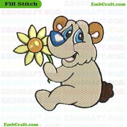 Cartoon Bear Embroidery Design 360