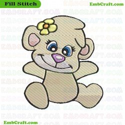 Cartoon Bear Embroidery Design 611