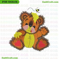 Cartoon Bear Embroidery Design 631