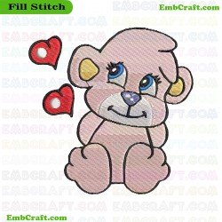 Cartoon Bear Embroidery Design 632