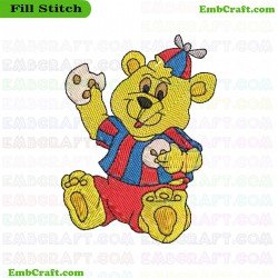 Cartoon Bear Embroidery Design 676