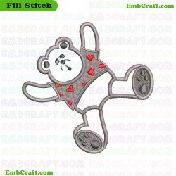 Cartoon Bear Embroidery Design 733