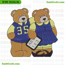 Cartoon Bears Embroidery Design 85