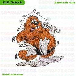 Cartoon Beaver Embroidery Design 45