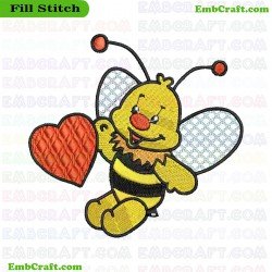 Cartoon Bee Embroidery Design 10