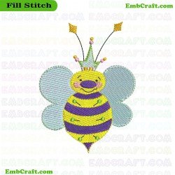 Cartoon Bee Embroidery Design 4