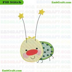 Cartoon Bug Embroidery Design 1