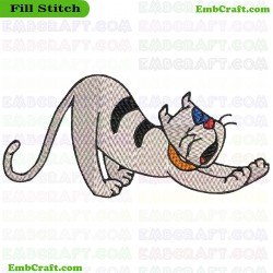 Cartoon Cat Embroidery Design 41